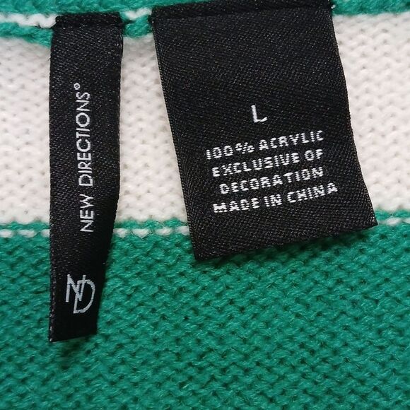 New Directions Ugly Sweater Cat Dashing through the NO holiday sweater Sz L NWOT - Picture 6 of 6